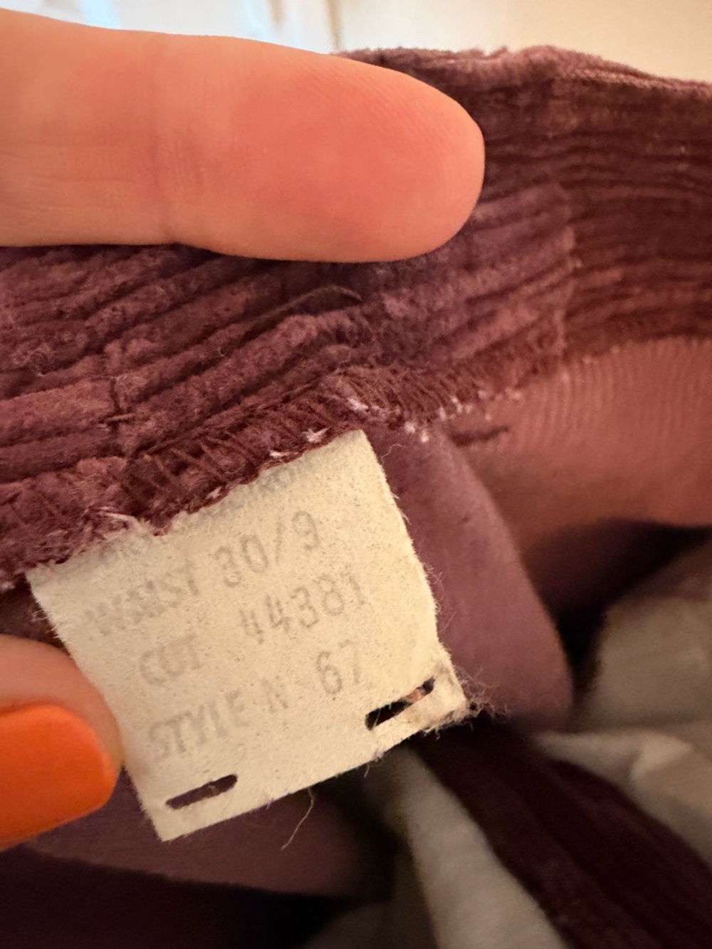 vintage plum corduroy capri pants - Picture 4 of 4